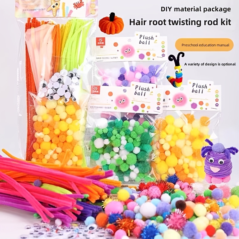 Arts And Crafts Supplies Craft Art Supply Kit Pipe Cleaners Chenile Pom
