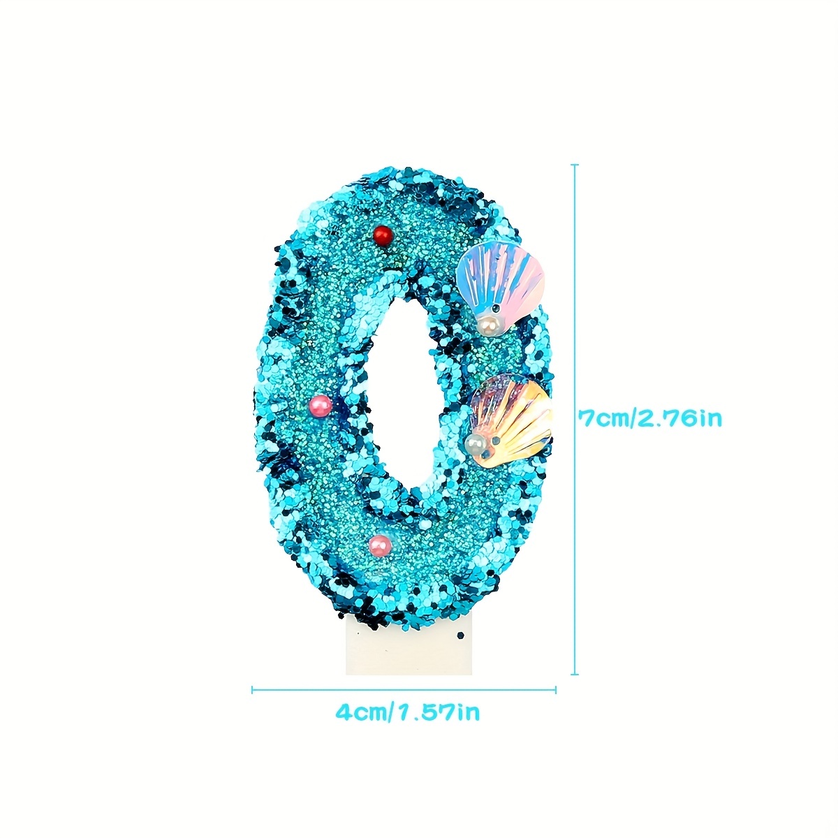 Glitter Shell Number 0-9 Birthday Candle for Sea Theme Parties