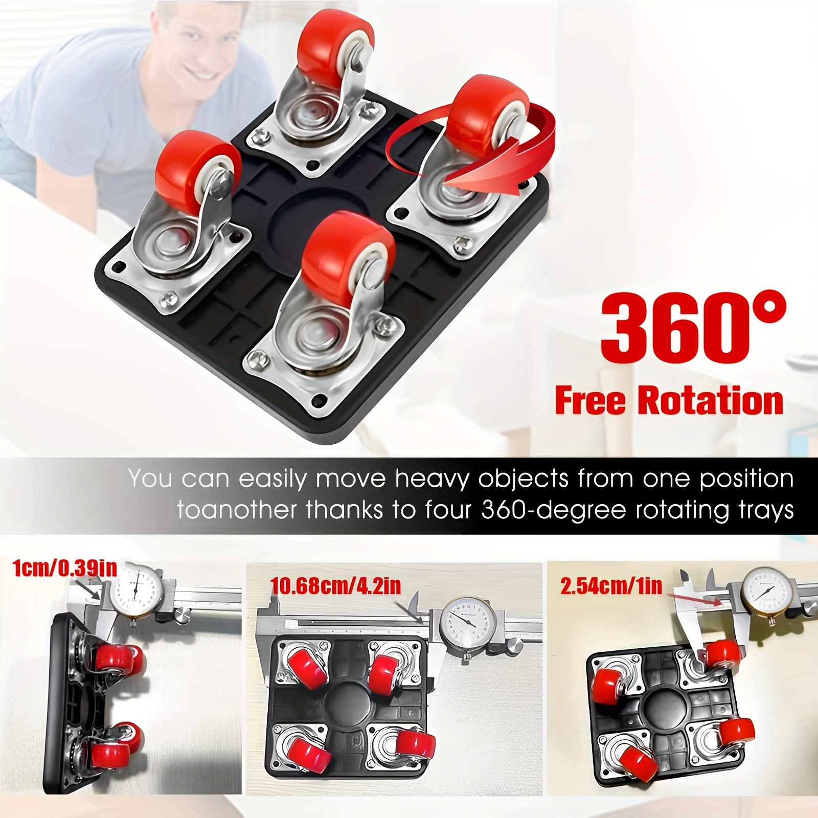 Move Heavy Duty Furniture Lifter 4 Sliders Moving Wheels Set