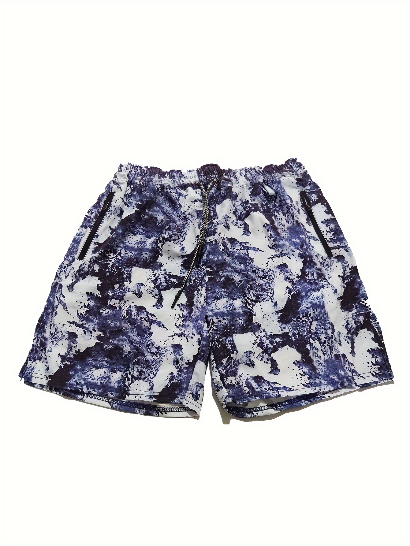 2-in-1 Double Layer Shorts With Inner Zipper Pocket, Men's High Stretch Sports Shorts For Summer Gym Workout Training