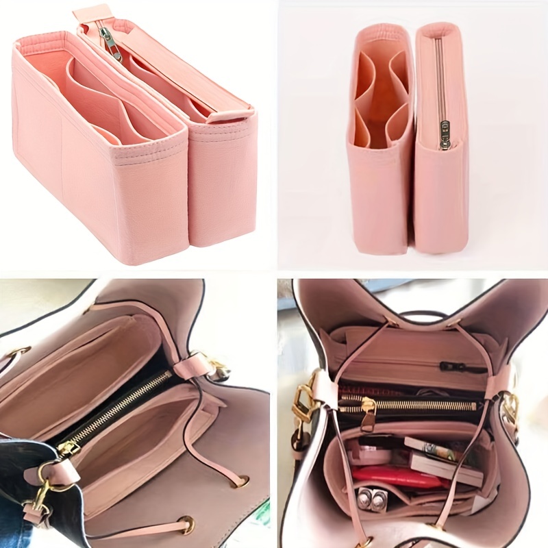 Felt Insert Organizer Storage Bag, Zipper Textured Liner Bag, Lightweight  Portable Inner Storage Bag - Temu