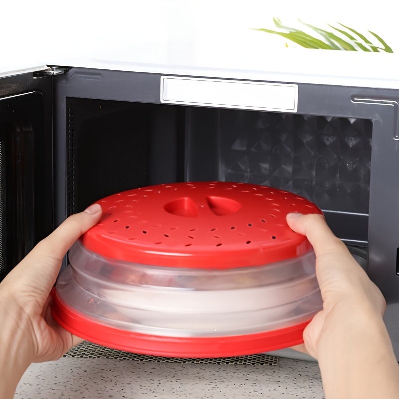 Bpa-free Foldable Silicone Microwave Splatter Cover - - Protects Food And  Kitchen From Spills And Messes - Temu