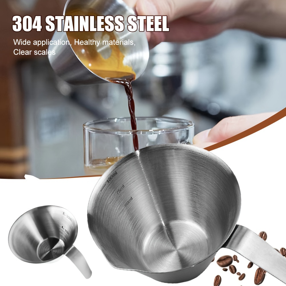 100ml Measuring Cup Stainless Steel Espresso Cups Small Coffee Milk Pitcher  Jug Barista Espresso Shot Cup