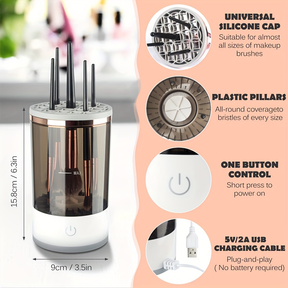 Electric Makeup Brush Cleaner And Dryer Quick And Easy - Temu