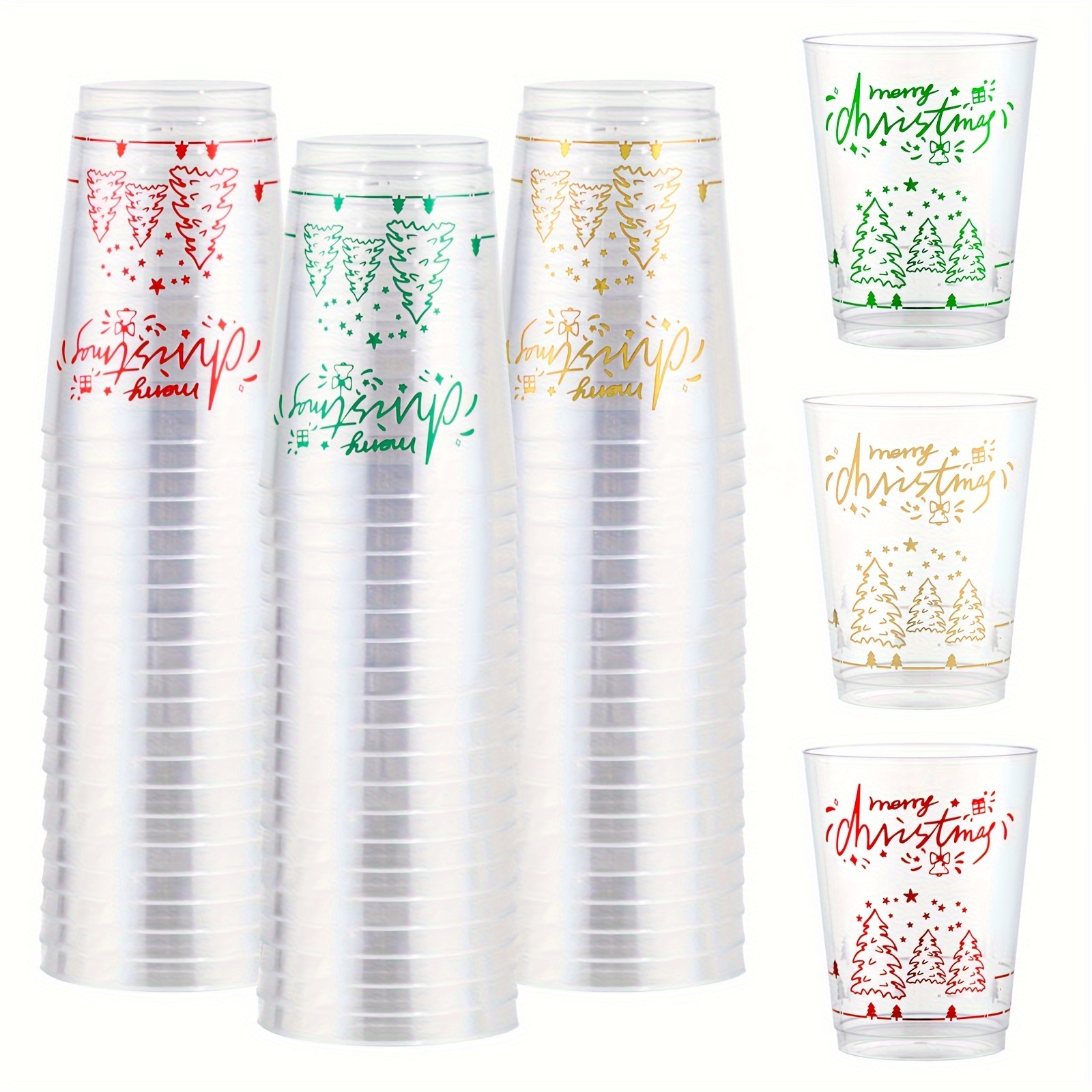 Amazing 36Pcs 9 OZ Christmas Red and Green Plastic Drinking Cups