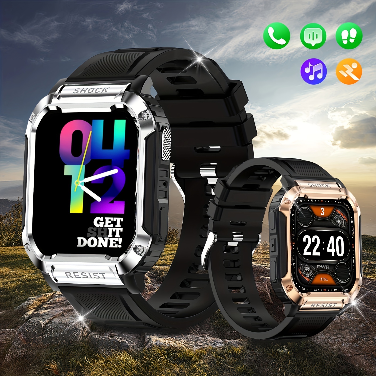 Answer And Make Calls Men's And Women's General Sports Smart Watch, Health Monitoring, Music Control, Sports Monitoring, Smart Watch, Compatible With Android And Apple Systems