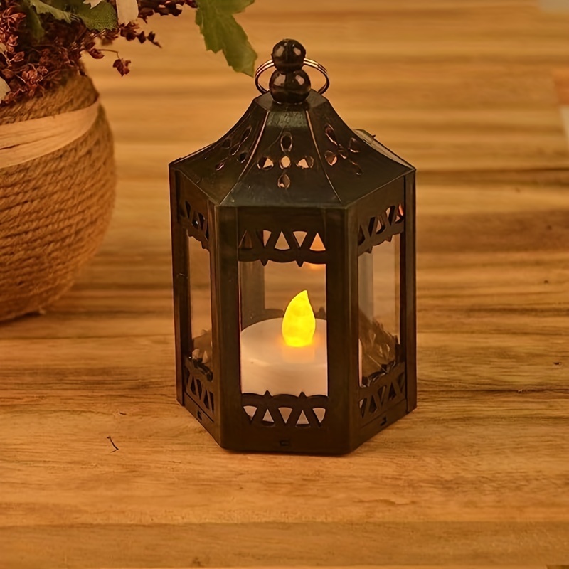 Mini Star Lantern with Flickering LED,Battery Included,Decorative Hanging  Lantern,Christmas Decorative Lantern,Indoor Candle Lantern,Battery Lantern