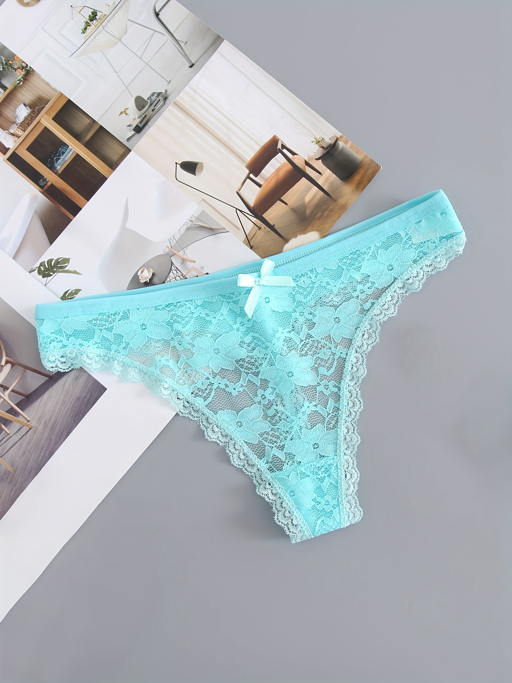6pack Contrast Lace Thong