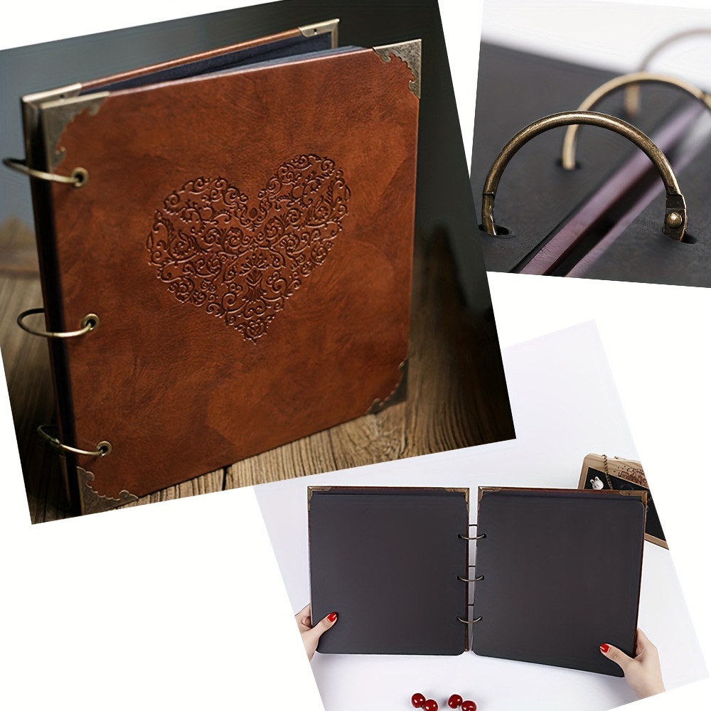 Handmade Leather Photo Album Self-adhesive 70 Pages Sticky 