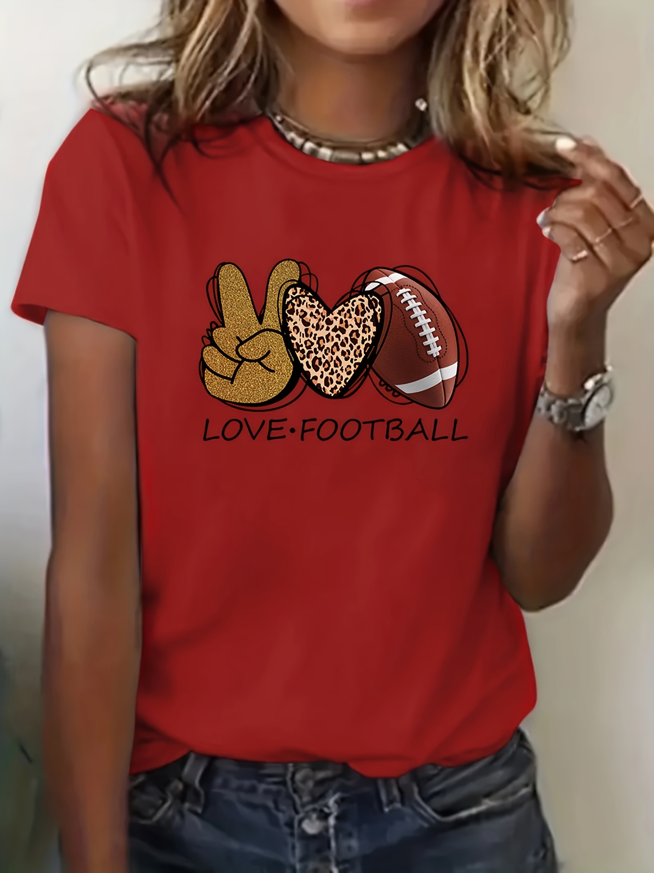 Camiseta Casual Gráfico Corazón Rojo Camiseta Deportiva - Temu