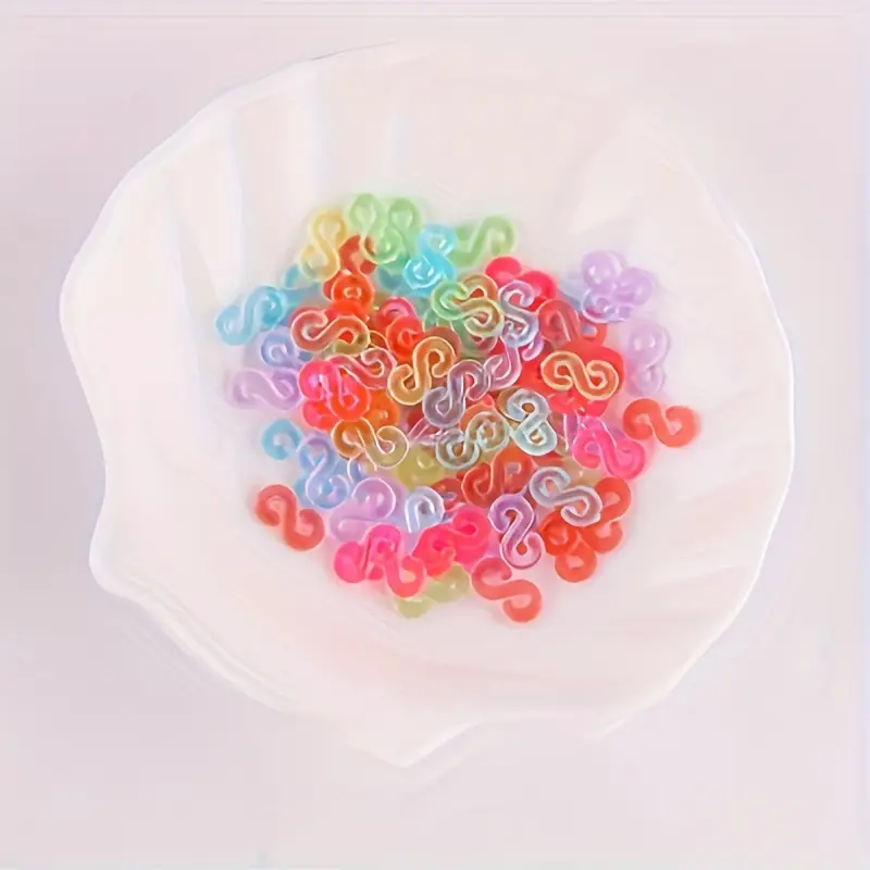 100pcs Transparent Loom Rubber Bands Kits Acrylic C Clips S Clips For DIY Loom  Band Bracelet