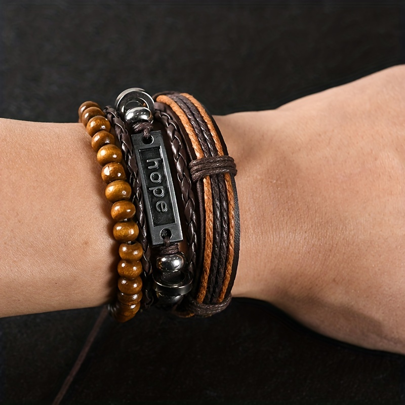 3pcs Braided Cowhide Set Bracelet DIY Kit