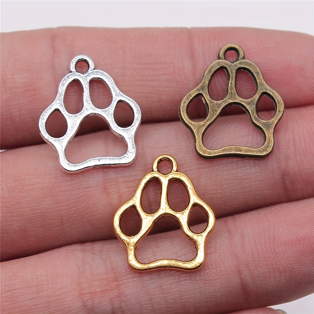 20pcs/lot Animal Stainless Steel Charms Dog Cat Paw Connector Charm for  Bracelet