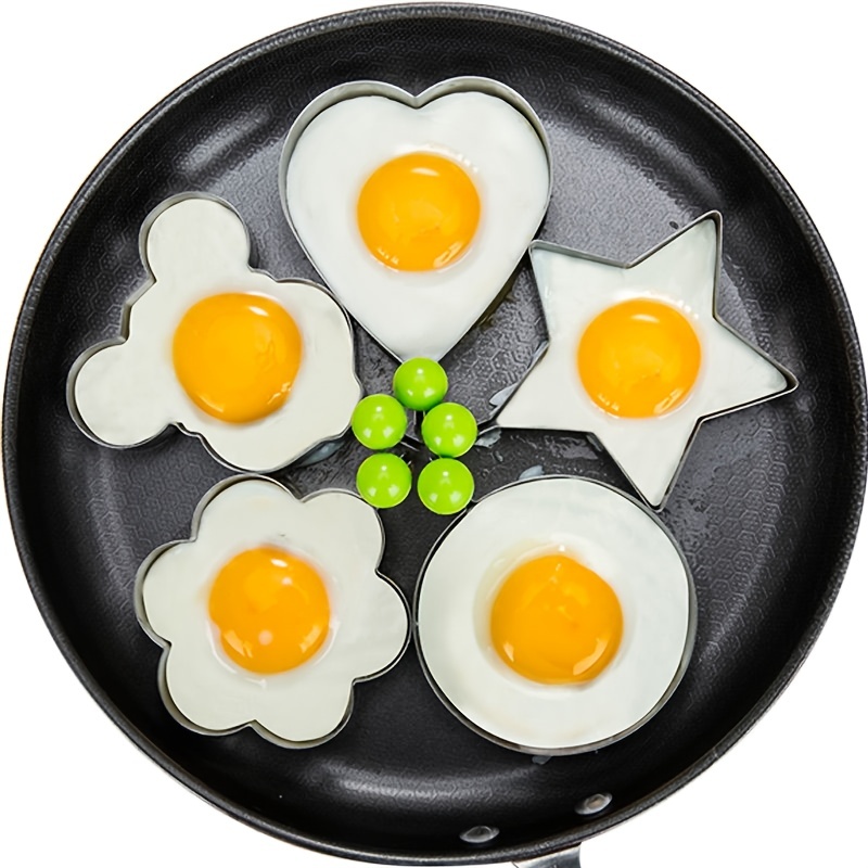 1/2/4 PCS Fried Egg Mold Non Stick Ring Round Egg Pancake Maker Mold Cooker  Ring Mold Cooking Tool for Frying McMuffin or Shaping Eggs 