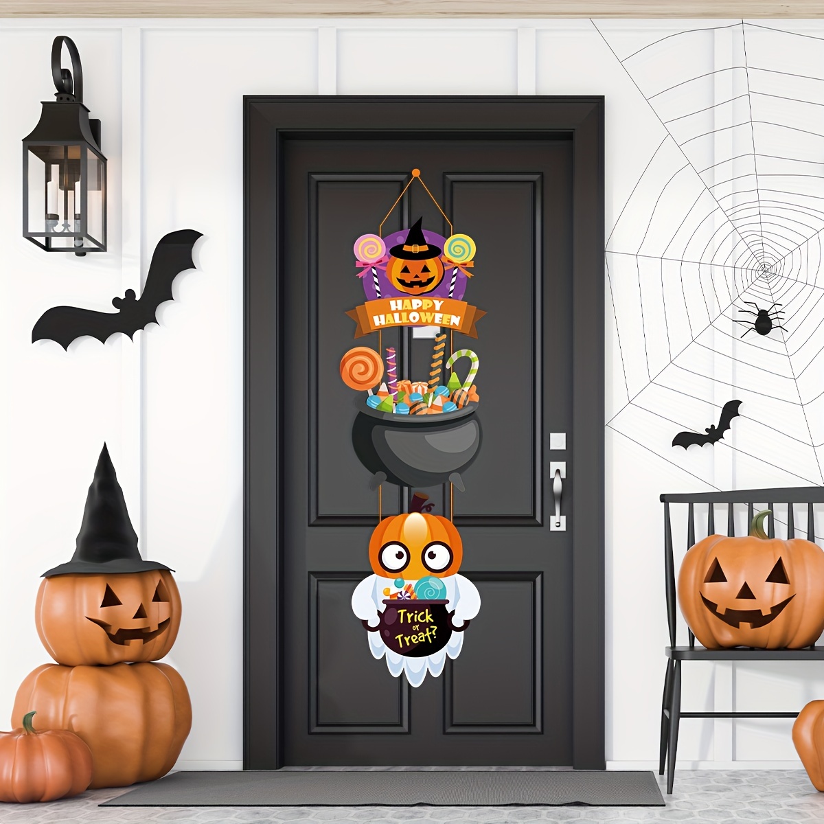 Halloween Party Decoration, Pumpkin Magic Hat Door Hanging Ghost ...