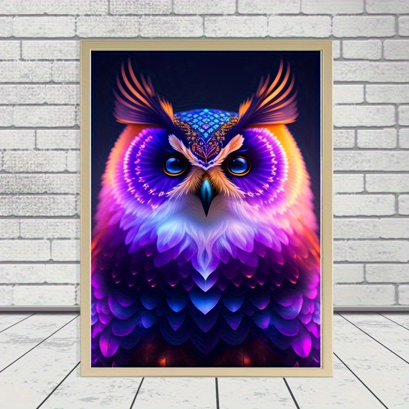 5d Diy Diamond Painting Owl Pattern Full Diamond Painting - Temu