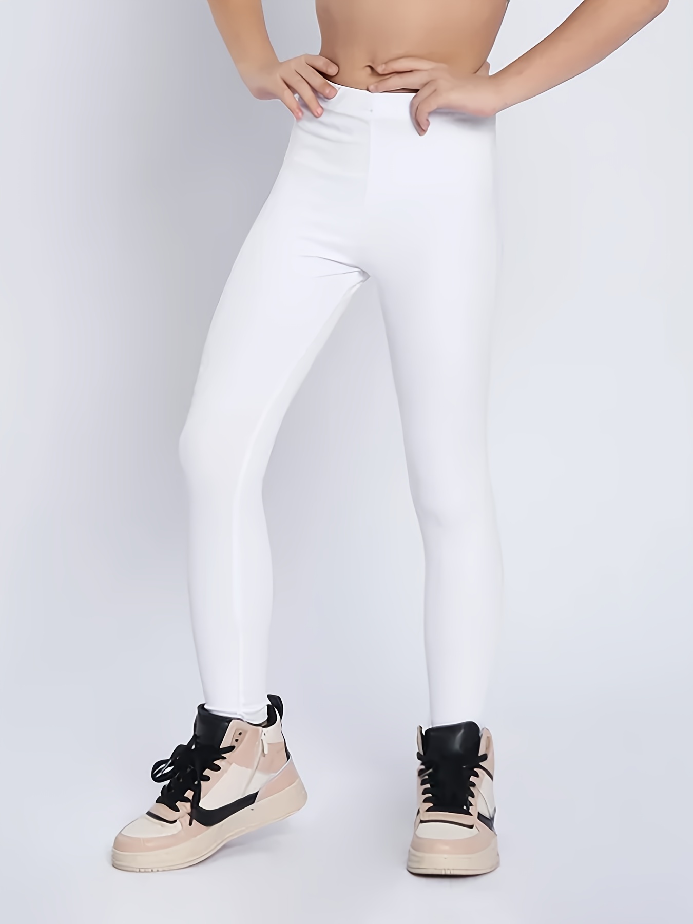 Girls' Stretchy Basic Ankle Pants Casual Tight Legging Pants - Temu