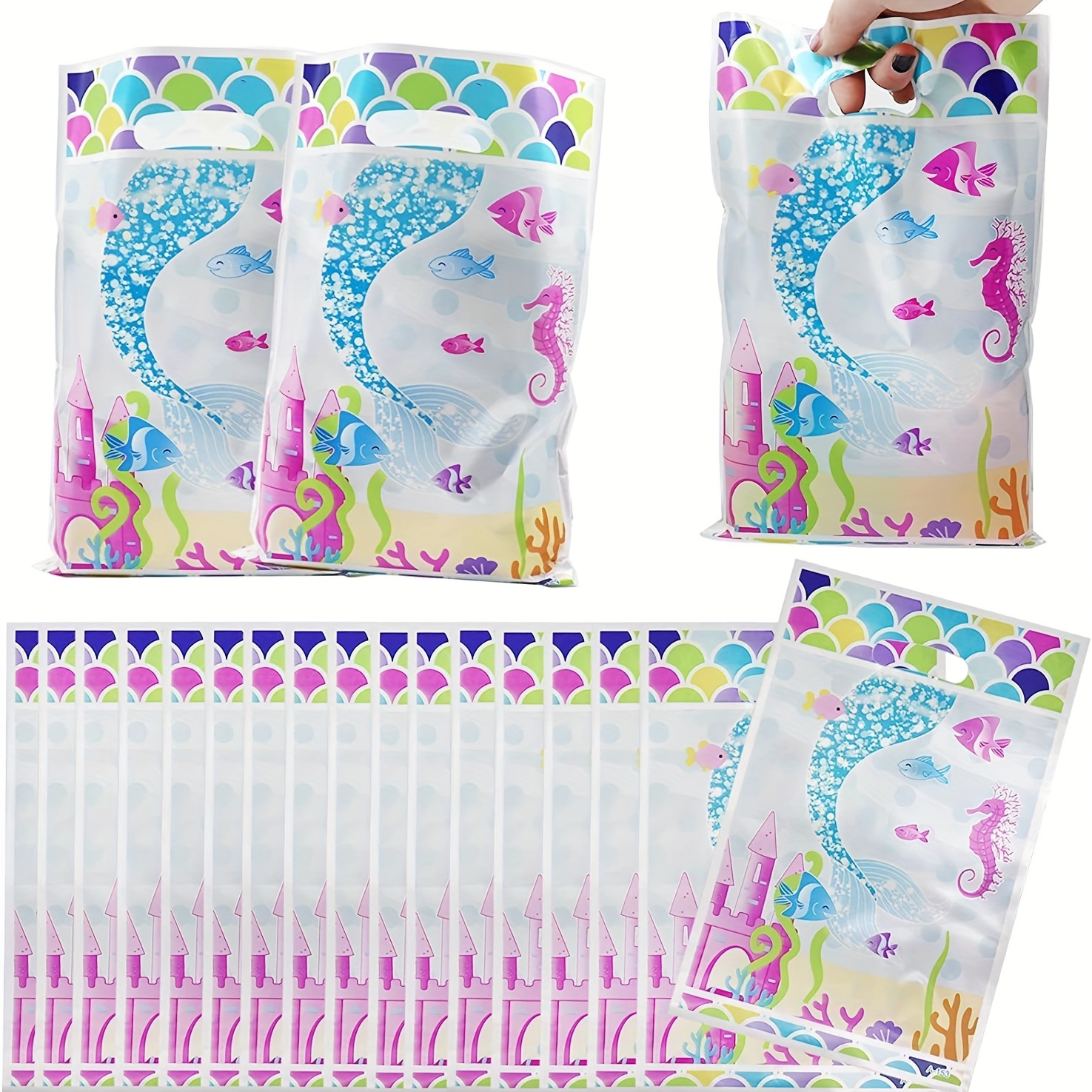 LNGOOR 20 Pcs Sirène Coffrets Cadeaux, Cadeau Fête De Mariage Bonbons Sweet  Treat Sacs pour Enfants Sirène Fête D'anniversaire Fournitures Décorations  Fournitures De Douche De Bébé 