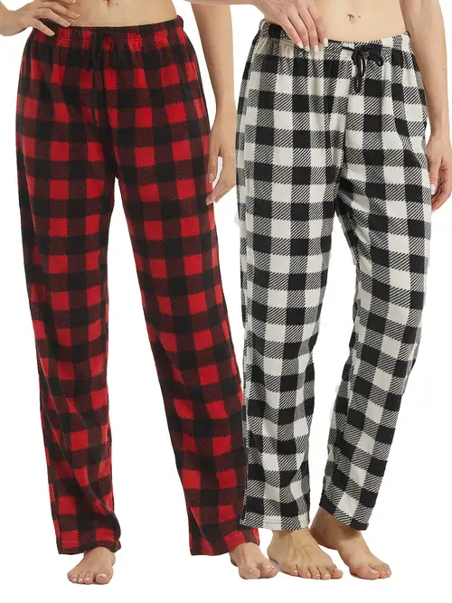 3 Packs Plaid Tie Front Sleep Shorts Elastic Waist Pajama Bottoms Shorts  Sleepwear Red Blue Plaid, Women's Loungewear & Sleepwear