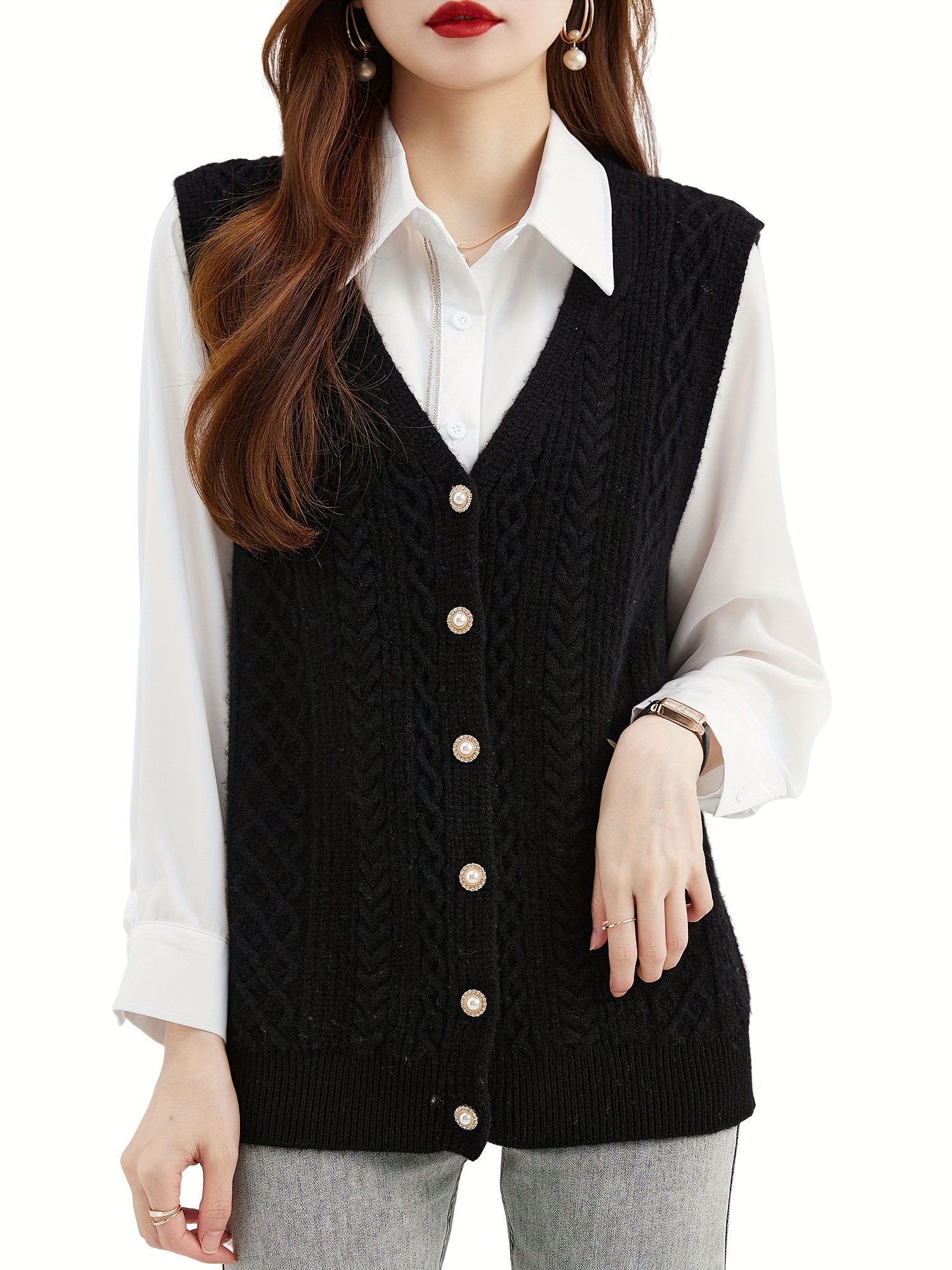 Sweater Vest Wool Vest Women's Clothing Knitted Womens Top 