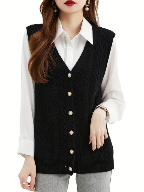 Knitted Vest - Temu