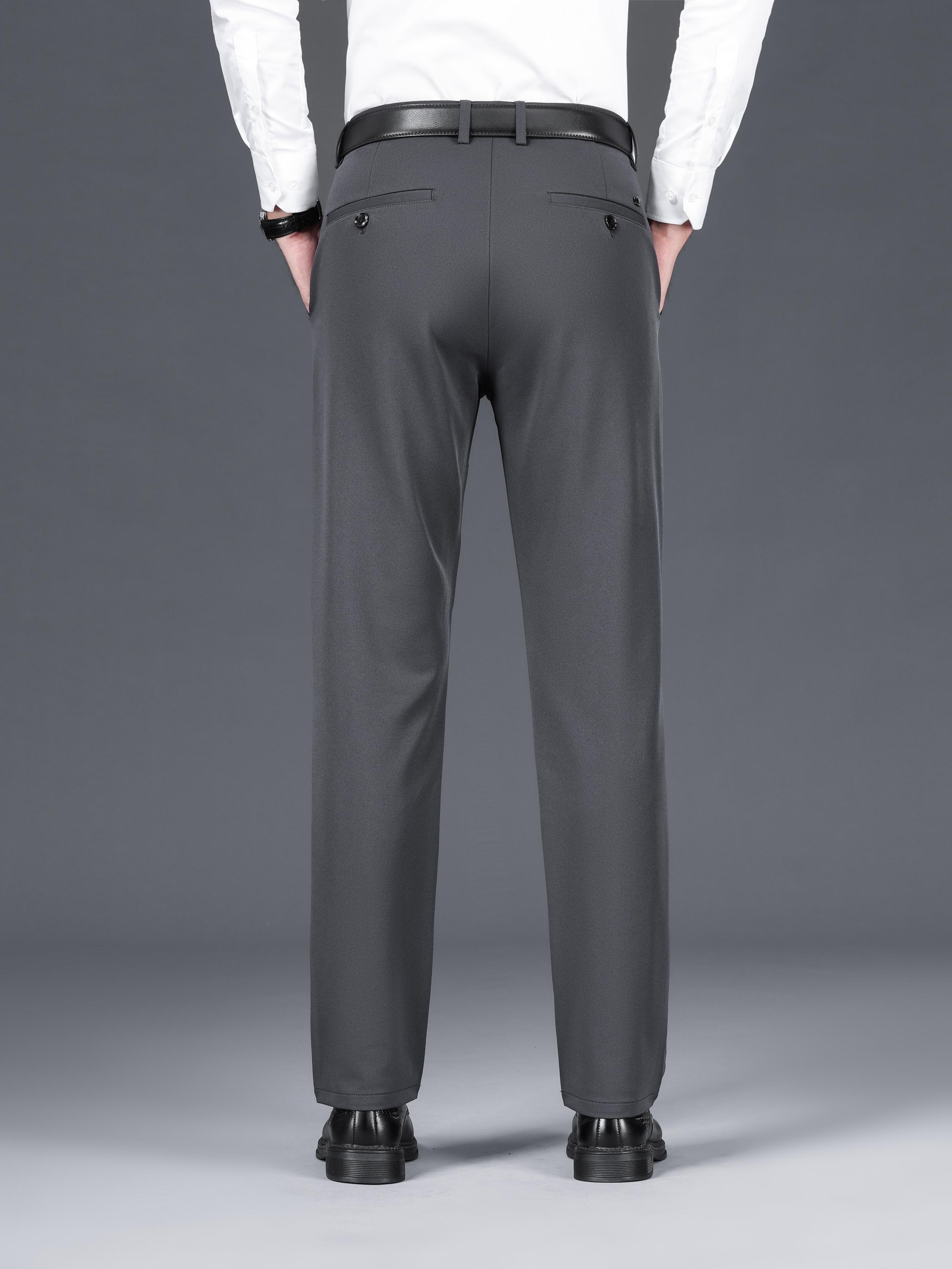 Warm Fleece Dress Pants Men's Formal Stretch Dress Pants - Temu Canada