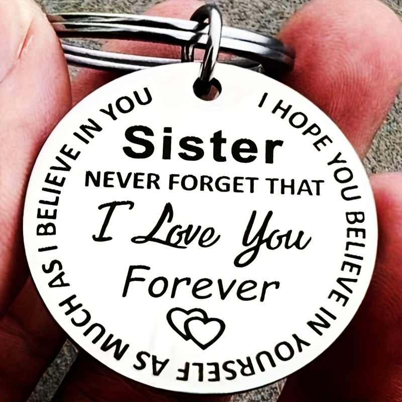 1pc personalized stainless steel keychain gift for sister details 0