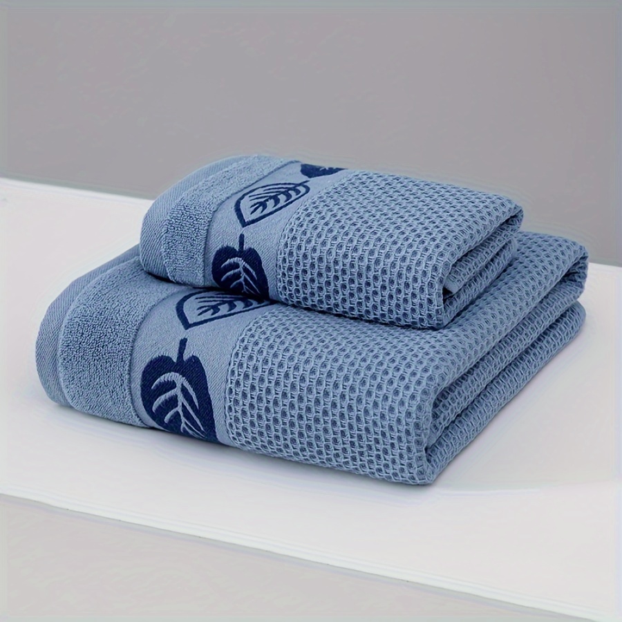 Leaf Pattern Towel Set Soft Hand Towel Bath Towel Household - Temu