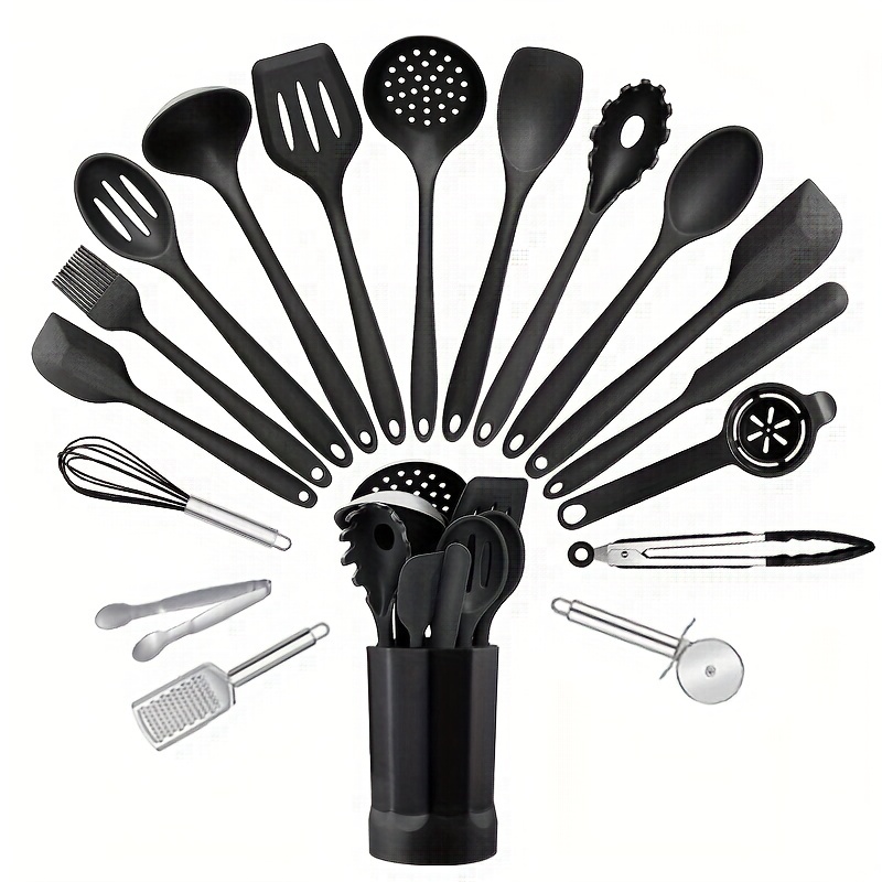 Stainless Steel Kitchen Utensil Set- 28 Pcs Cooking Utensils - Nonstick  Kitchen