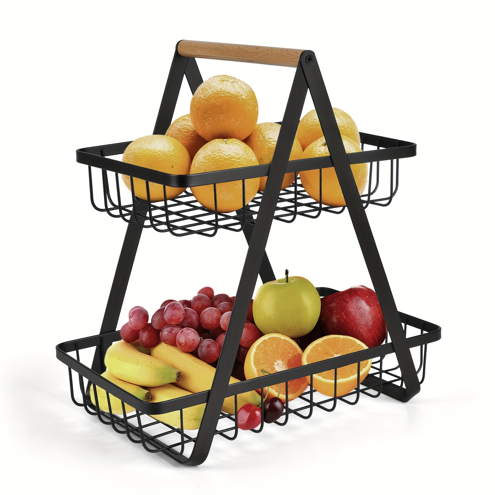  Cesta de almacenamiento de frutas y verduras para cocina, cesta  apilable de alambre de metal de 6 niveles con ruedas rodantes, estante de  frutas, organizador de aperitivos para despensa, baño, 