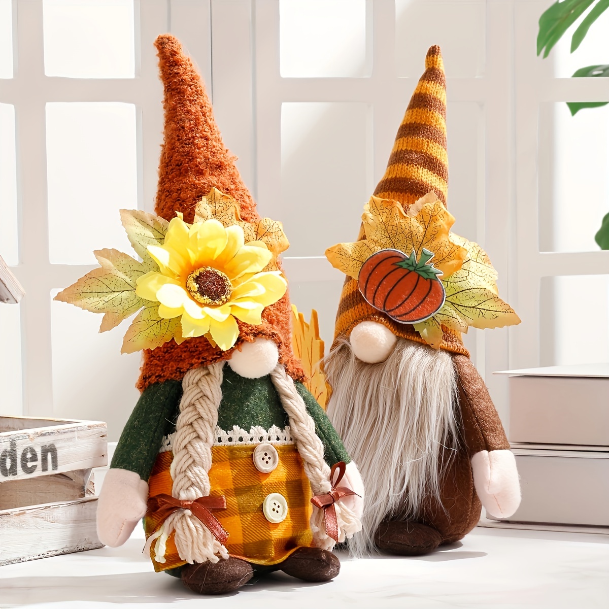 Well Dressed Home 2 Piece Fall Gnome Set Hand Towels Thanksgiving So Cute!