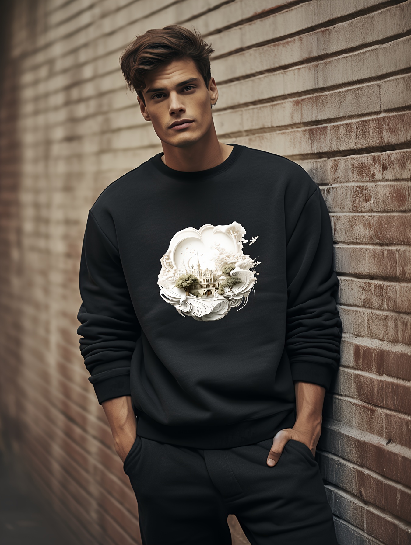 Men's Full Sleeve Graphic Crew Neck Sweatshirt