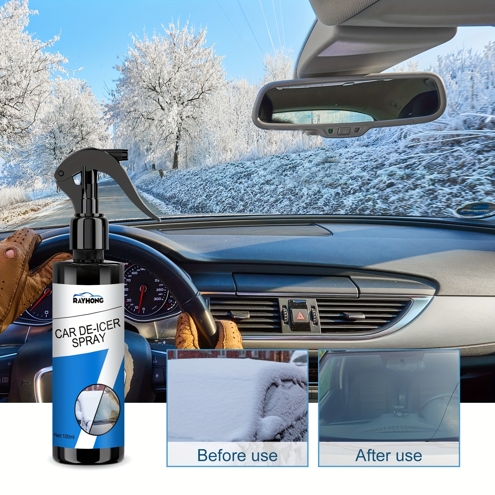 Instantly Melts Ice & Winter Frost for Car Windshields Cleaner