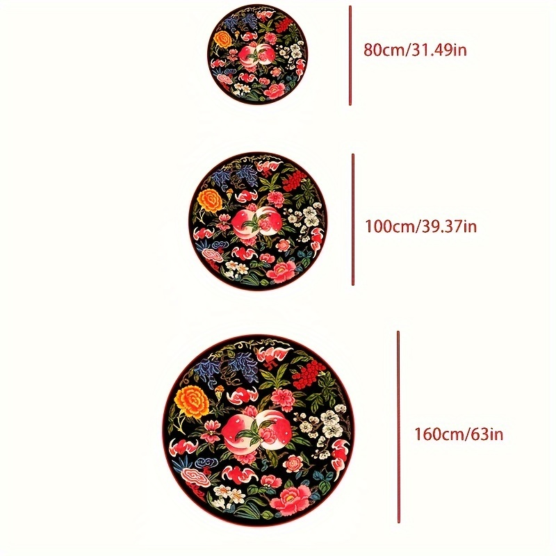 1 Stück runde Bodenmatte mit Blumen und Hirschmuster - Temu Germany