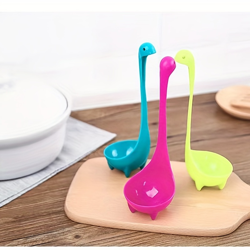 Cute Loch Nessie Monster Stand Soup Spoon Ladle Filter Colander