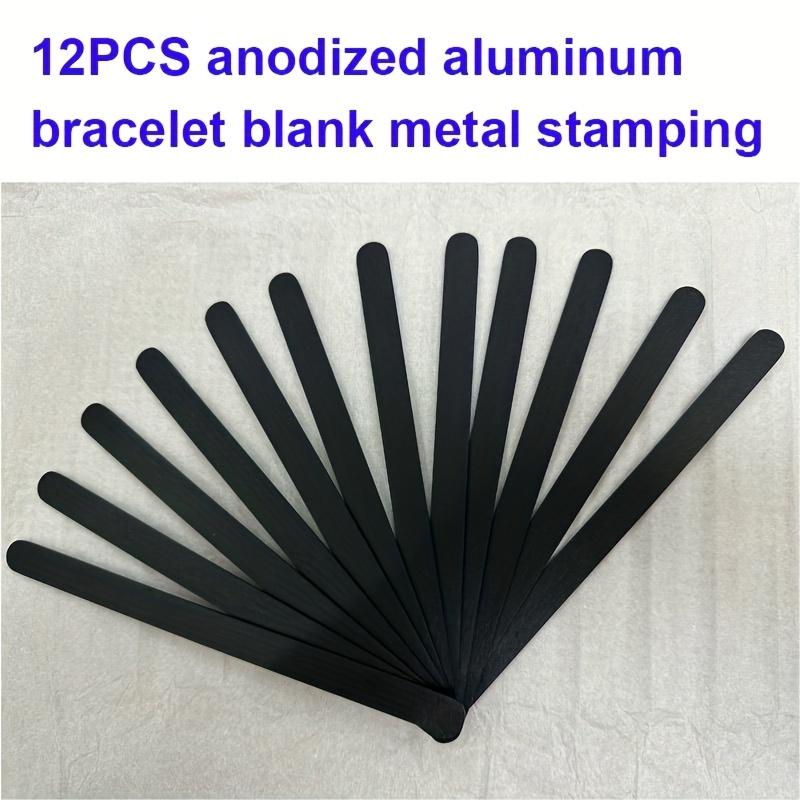 12 Pcs Anodized Aluminum Bracelet Blanks Metal Stamping Blanks Engraving