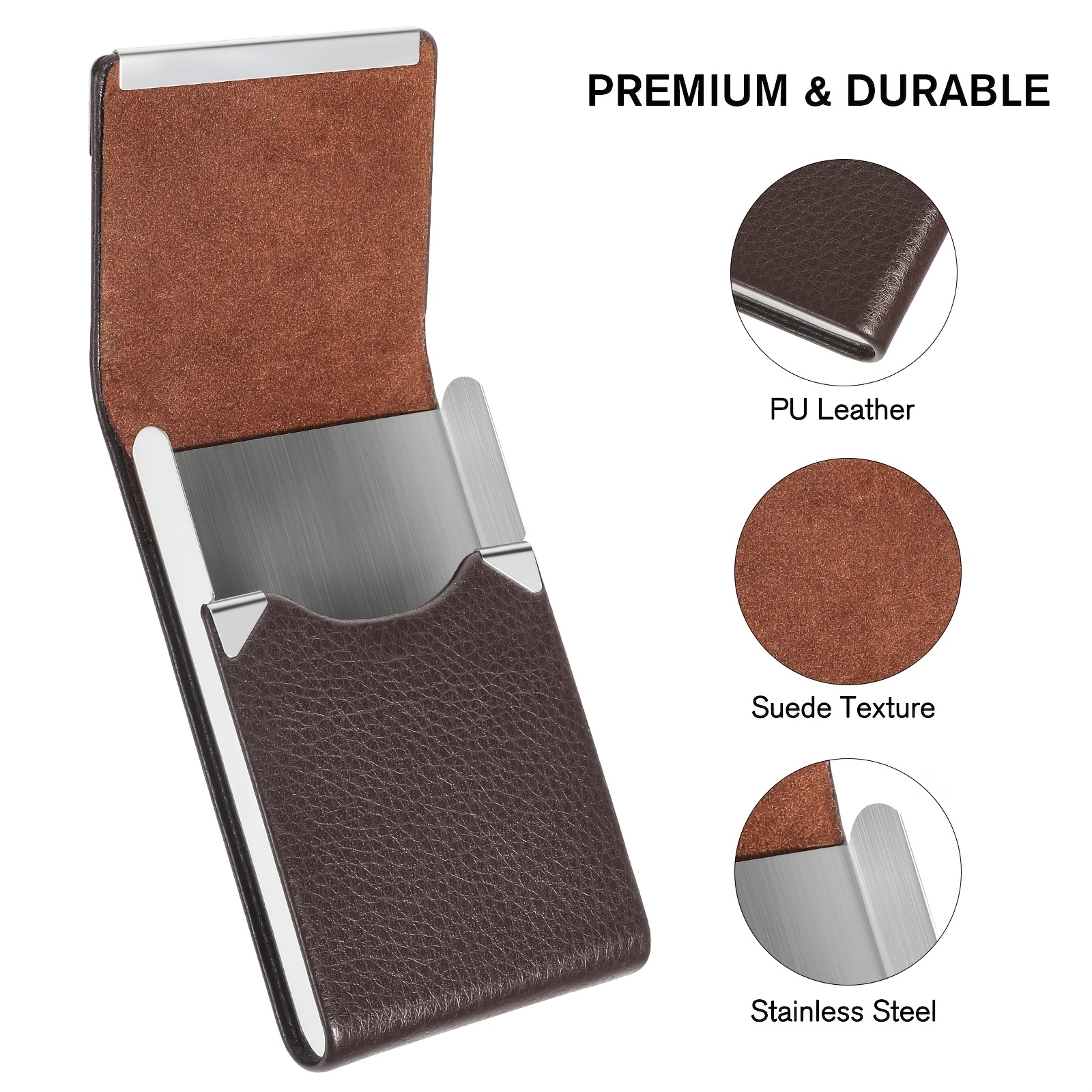 MaxGear Business Card Holder, PU Leather Business Card Case Pocket Business  Card Holders for Men or Women, Professional Slim Business Card Carrier