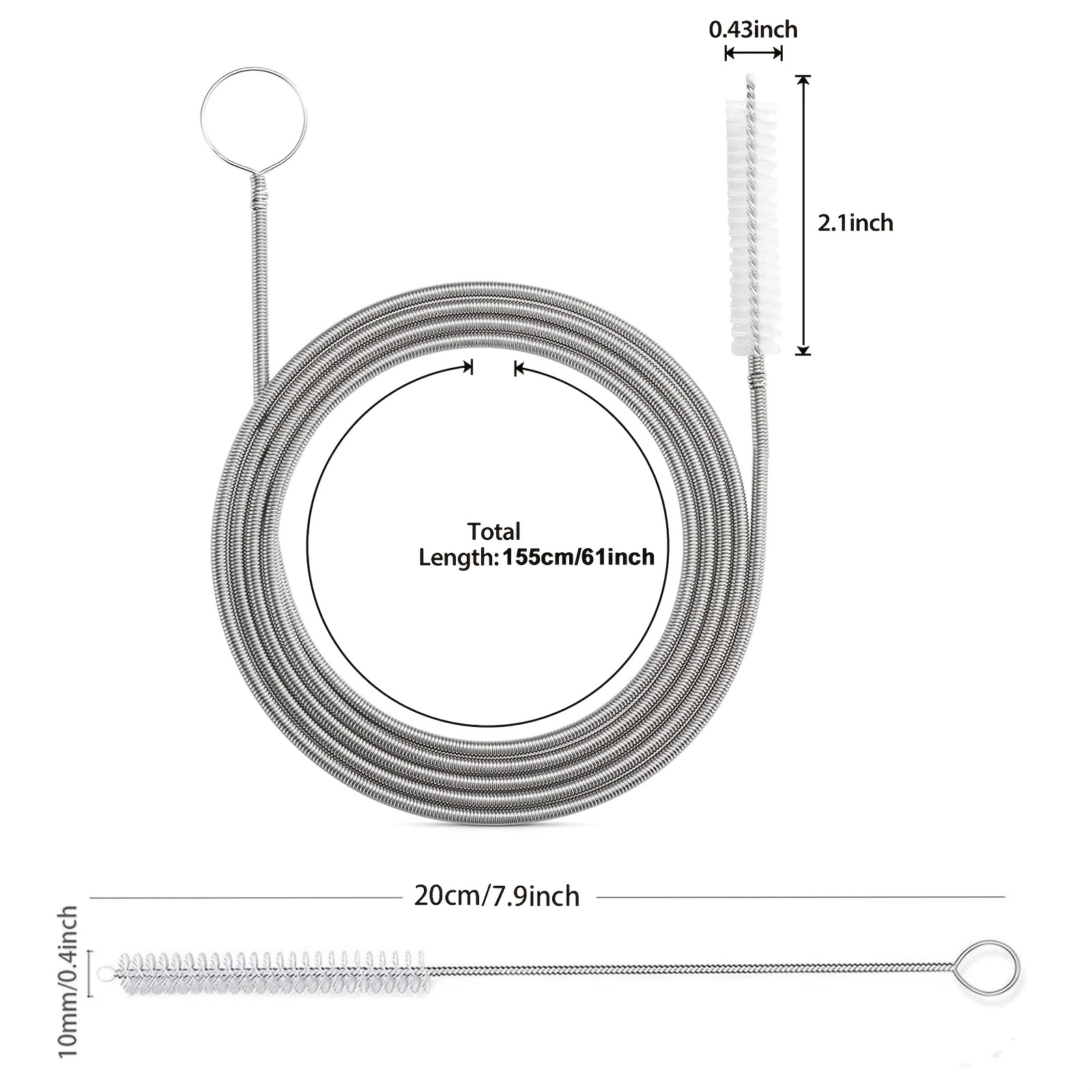 Silicone Straws with Stoppers, 7.9/20cm Length