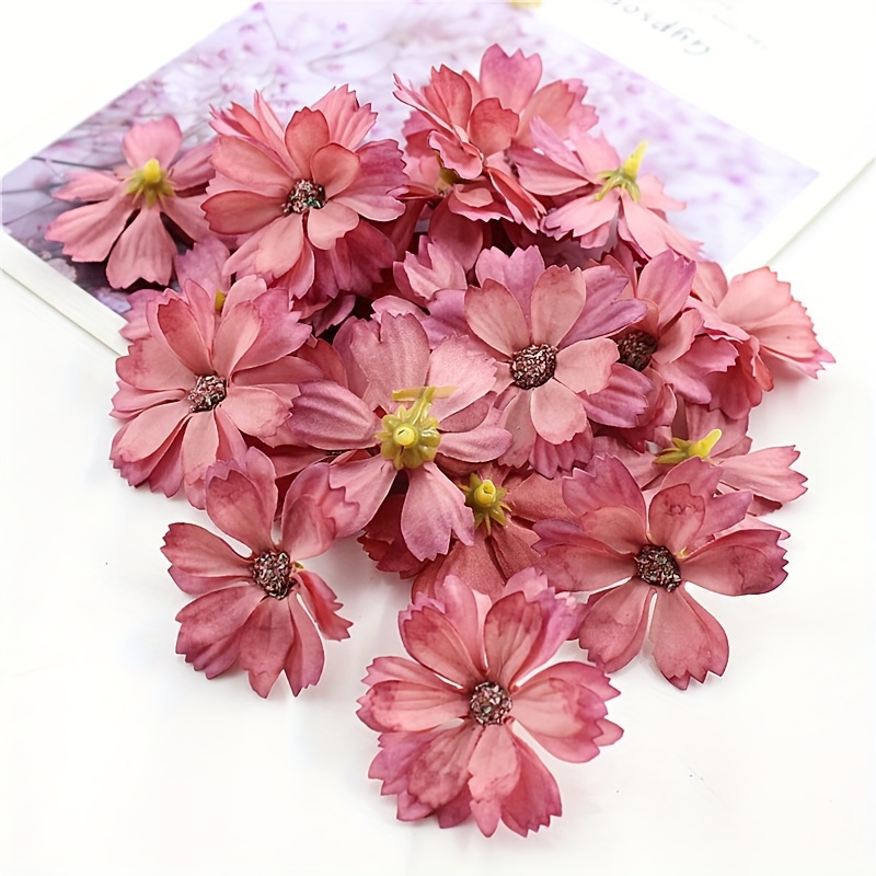 ⭐︎Daisyさまご確認用⭐︎ アンティーク　布花 デイジーの斜茎を水色に🩵 最初に染めた花芯の黄色🟡が甘すぎて