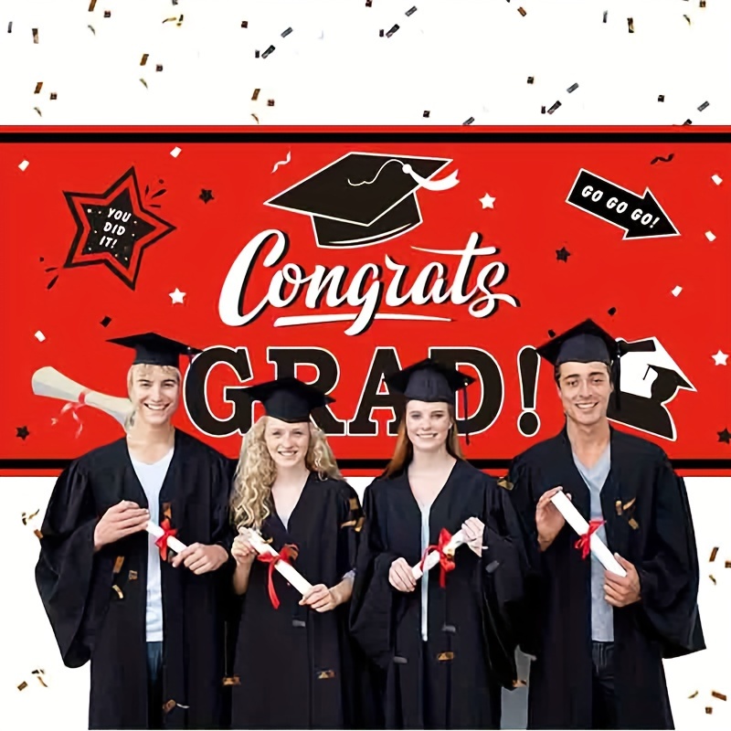 1pc 2023 Graduation Decorations Graduation Red Photography - Temu