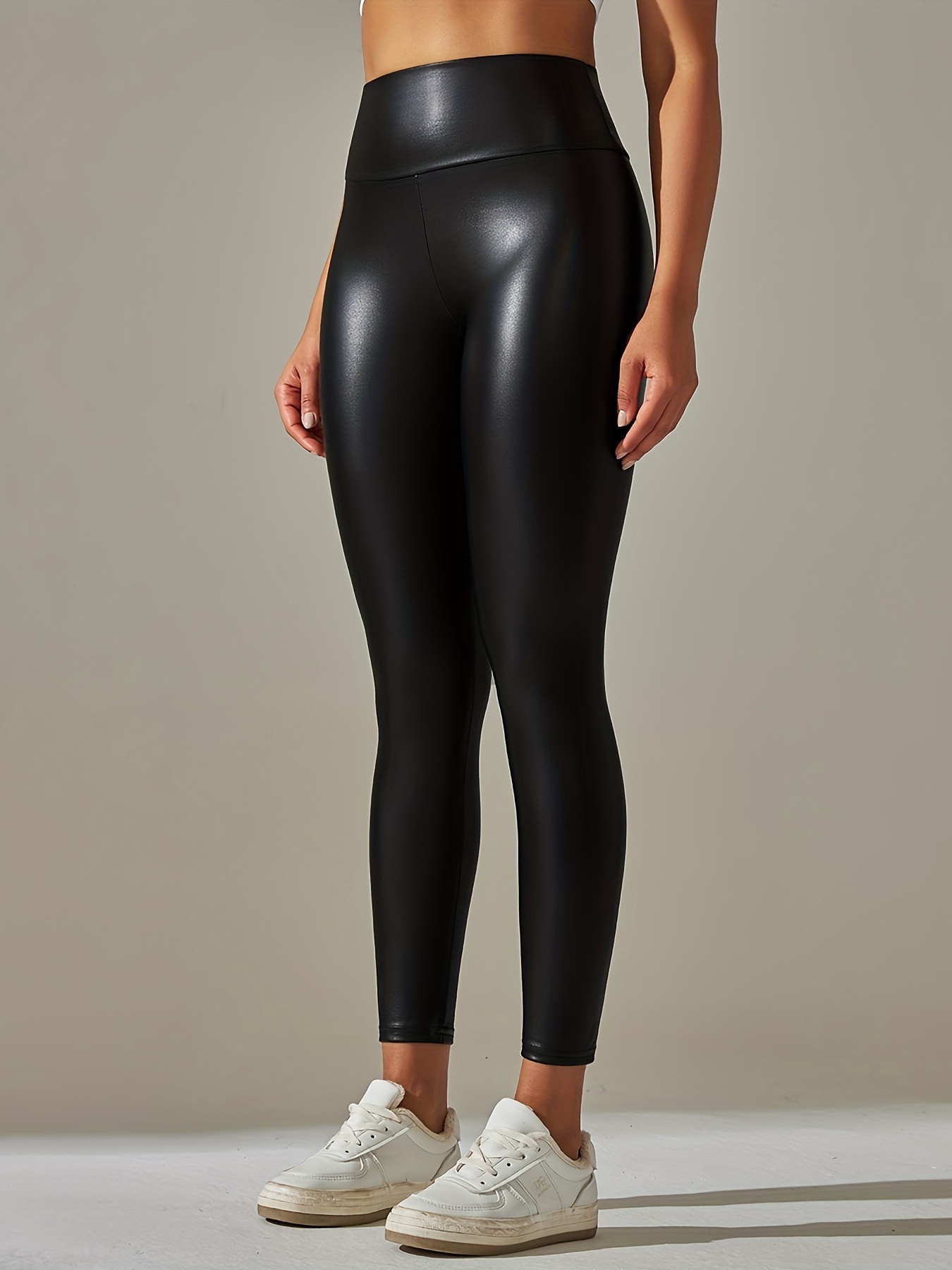 Women Black Leather Pants/ High Waisted Leather Leggings for Women/ Black  Leggings for Women -  Canada