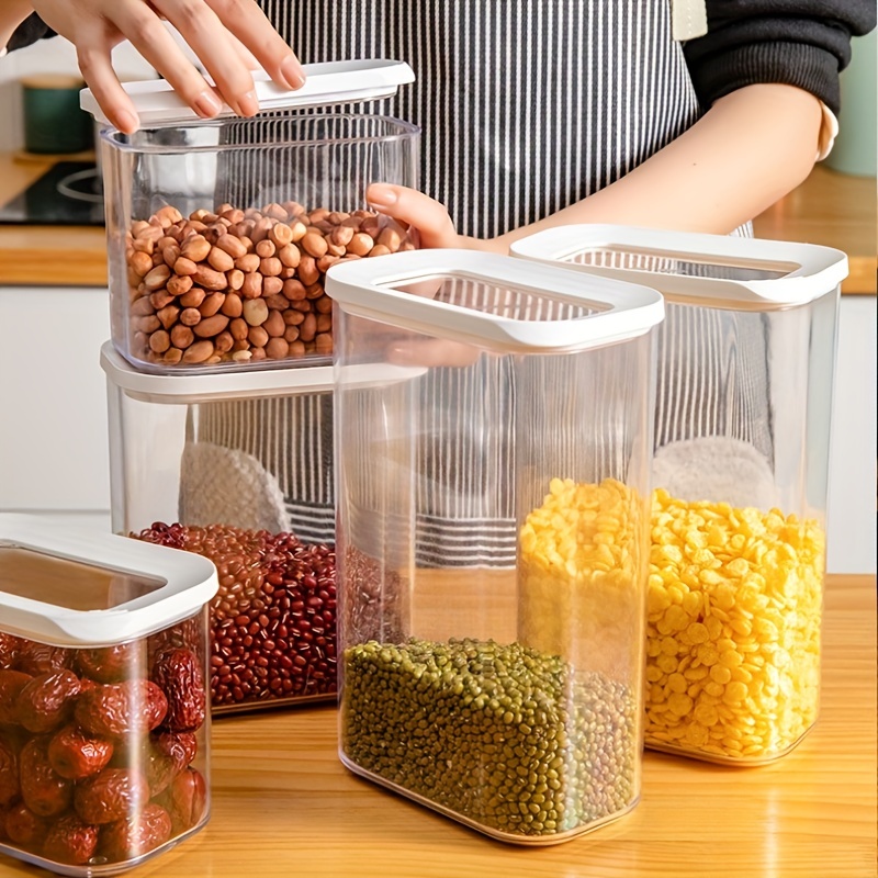 Square Transparent Snap-lock Food Storage Canister, Candy Jars With  Lids,sealed Container, Pet Material, 93 Teeth,moisture-proof Transparent  Sealed Fresh-keeping Box, For Cereal, Rice, Pasta, Tea, Nuts And Coffee  Beans, Kitchen Supplies - Temu