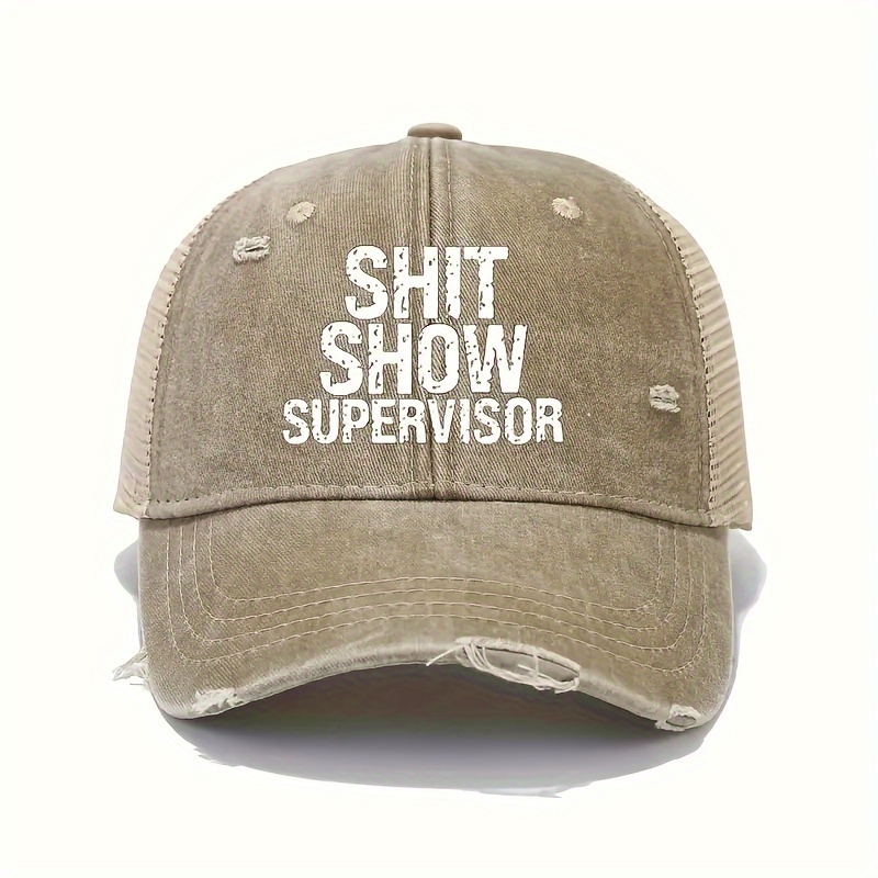 Shit Show Supervisor Baseball Trendy Printed Ripped - Temu
