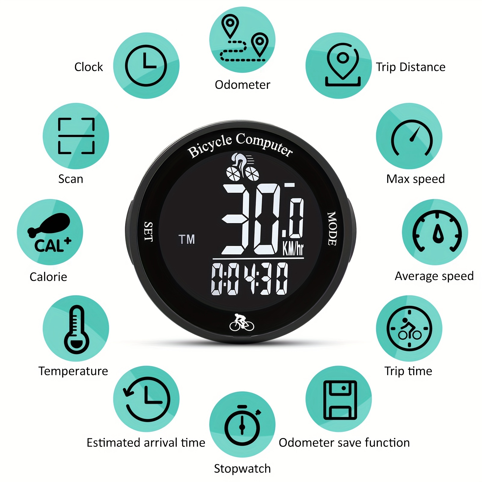 NEWBOLER GPS Compteur De Vitesse Pour Vélo, Ordinateur De Vélo Sans Fil  ANT+ Étanche Pour Le Cyclisme En Extérieur