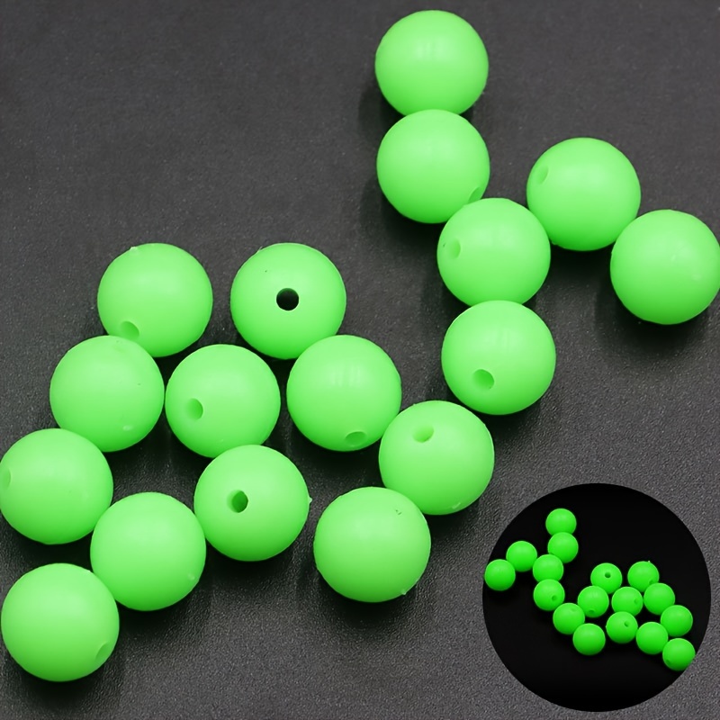 Glowing Green Fishing Beads Fluorescent Round Stopper Lures - Temu