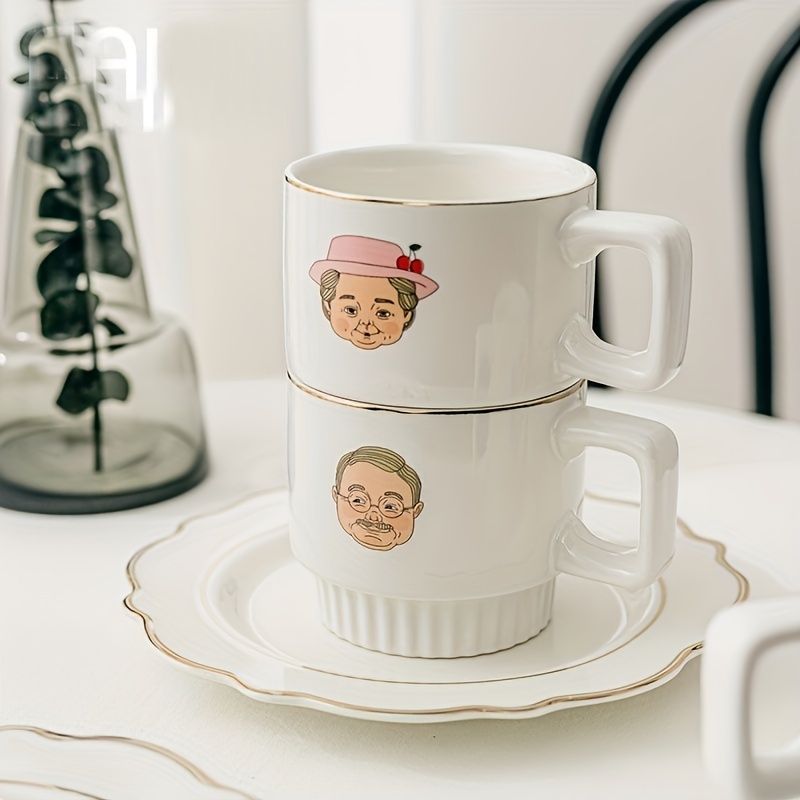 1 tazza da caffè in ceramica con labbra 3D da 300 ml/10 once, tazza da  latte per la colazione a casa alla moda, tazza per bere coppia creativa,  ornamenti per la decorazione