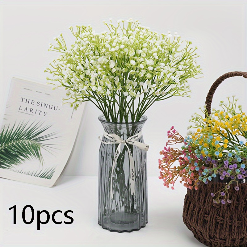 Artificial Flower Baby's Breath Home Decoration Small Single Flower Home  Decoration Simulation Bouquet Bride Holding Baby's Breath (10 White)