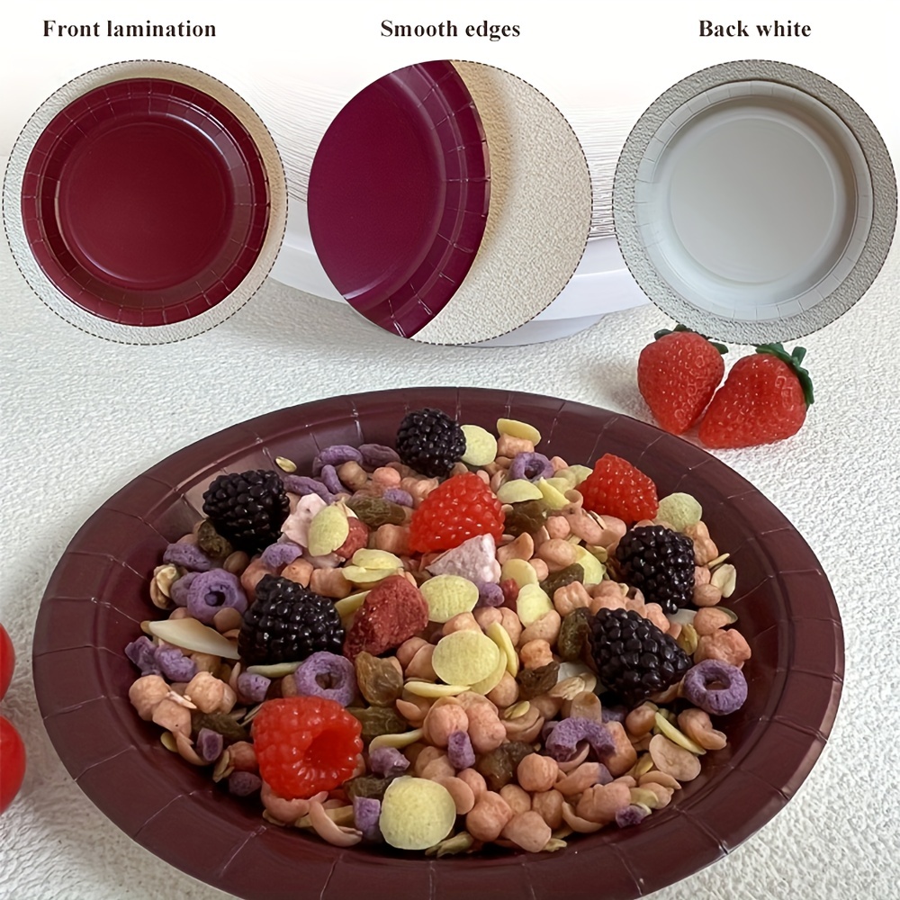 7/ Thick Disposable Paper Dining Plates, Barbecue Birthday Cake Dining  Plates, Thickened Dining Plates, Fruit Paper Dining Plates - Temu