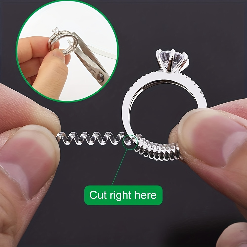 ELETIUO Ajustador de tamaño de anillo para anillos sueltos, paquete de 60,  2 estilos, protector de anillo, tamaño de anillo, 10 tamaños para anillo de