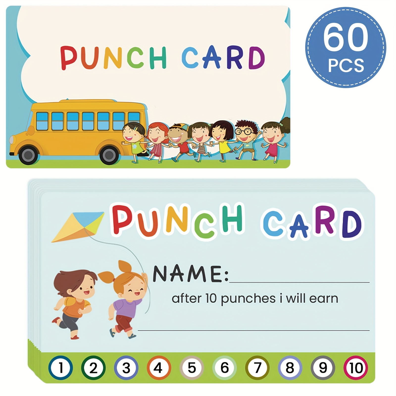 120 Pcs Reward Punch Cards Behavior Incentive Awards for Kids Students  Teachers Home Classroom School Business Loyalty Card Positive Reinforcement